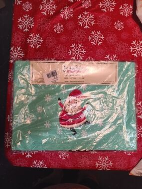 Parker Aqua Santa Cotton Placemats